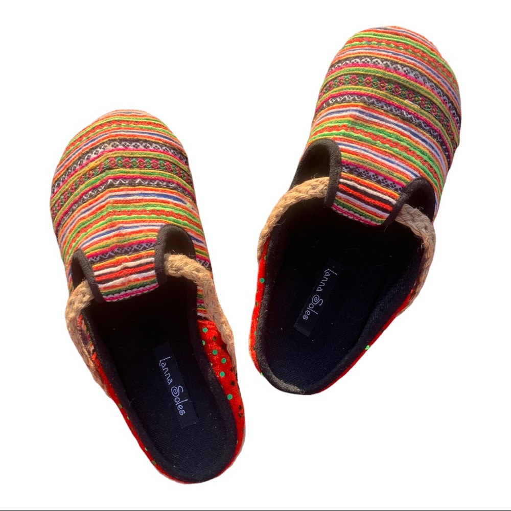 Thai Hmong fabric clogs with jute